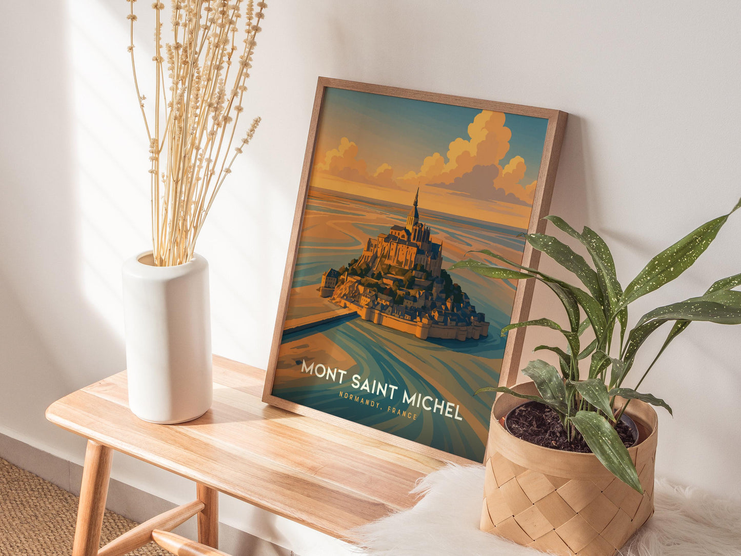 Mont Saint Michel Normandy France Framed Travel Print Wall Art