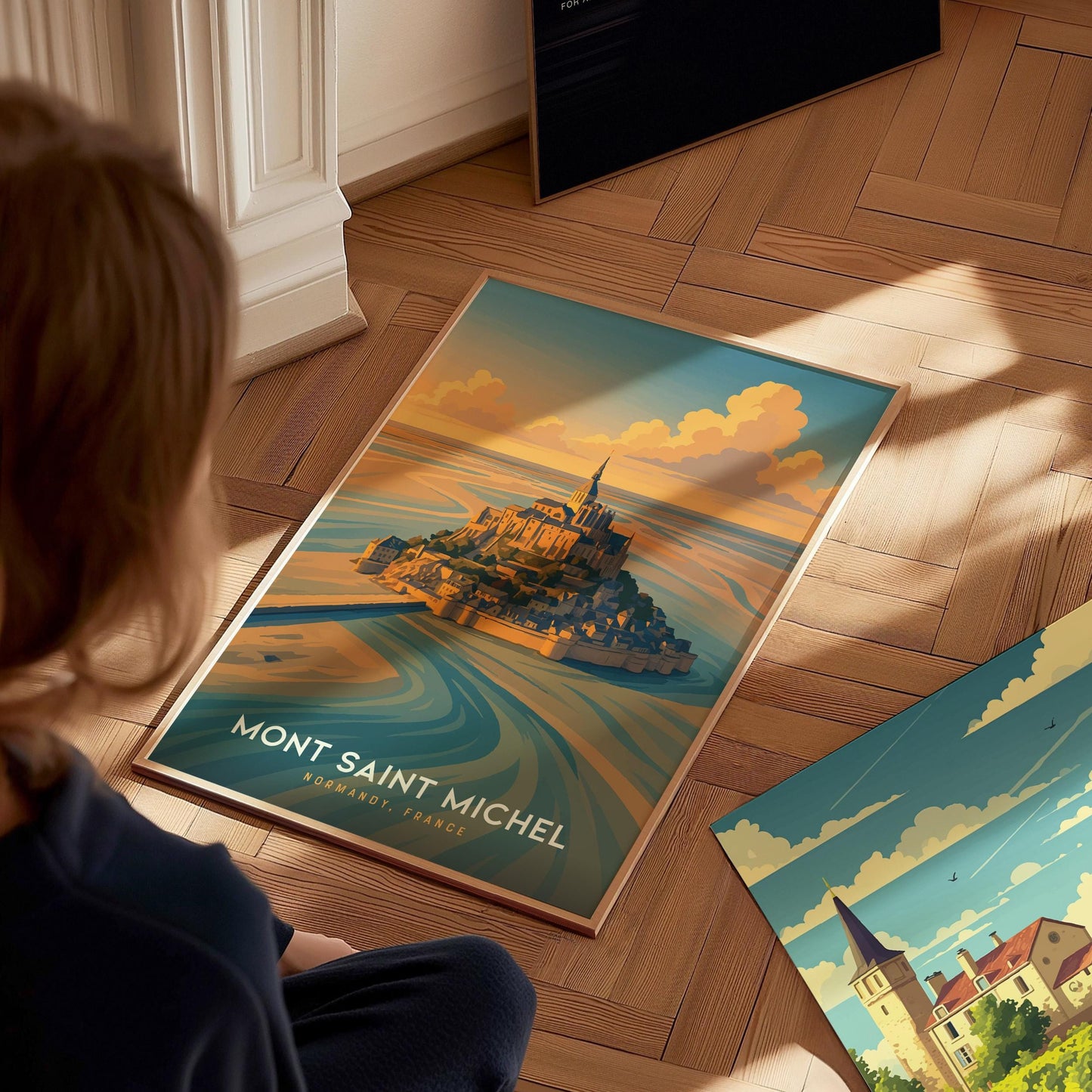 Mont Saint Michel Normandy France Framed Travel Print Wall Art