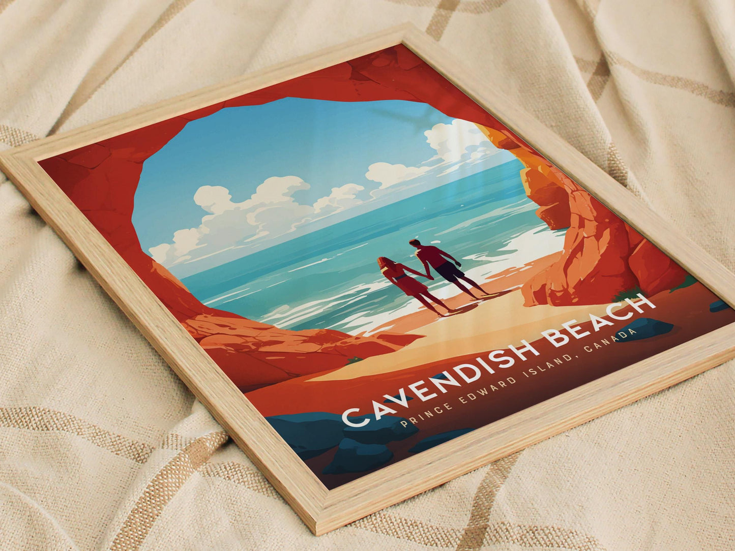Cavendish Beach Prince Edward Island Anne of Green Gables Canada Coastal Framed Unframed Travel Print Wall Art