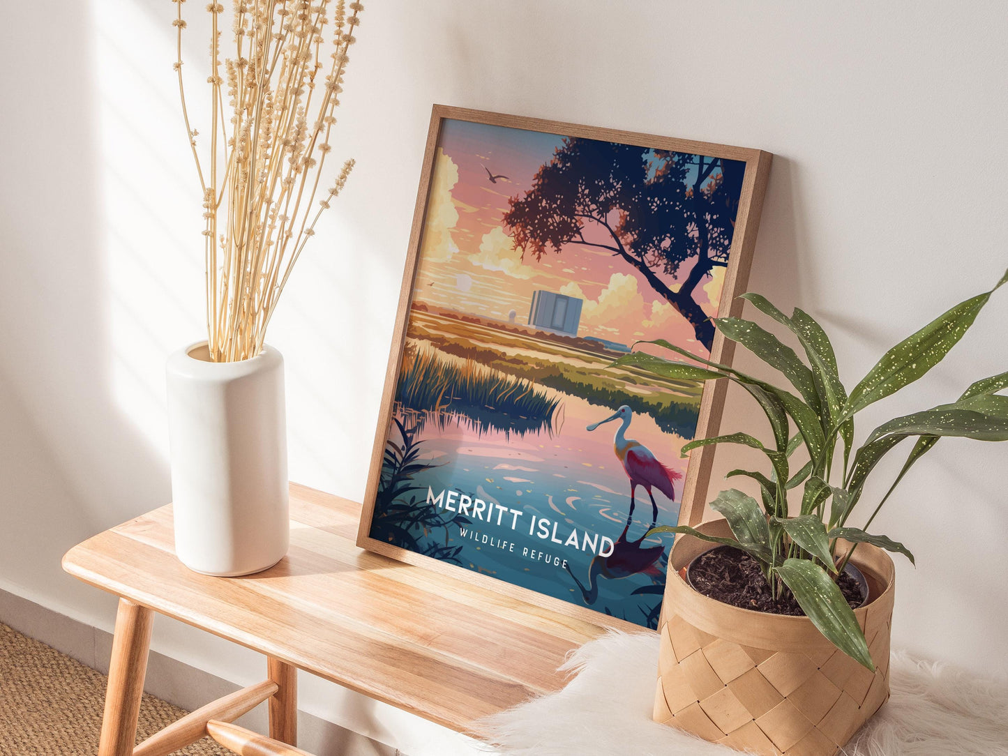 Merritt Island Wildlife Refuge Florida NASA Space Coast Framed Travel Print Wall Art