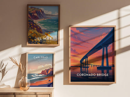 Coronado Bridge San Diego California Travel Print Wall Art