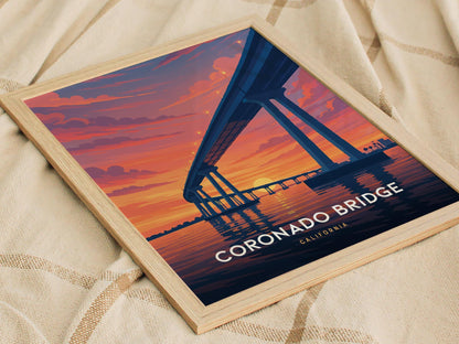 Coronado Bridge San Diego California Travel Print Wall Art