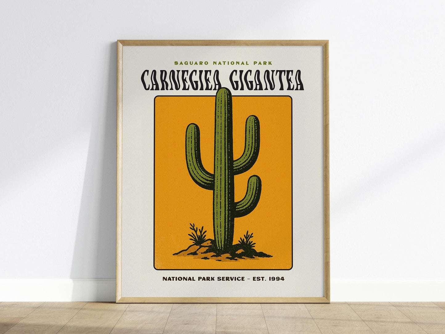 Saguaro National Park Poster | Arizona Cactus Art | Vintage Desert Print