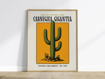 Saguaro National Park Poster | Arizona Cactus Art | Vintage Desert Print