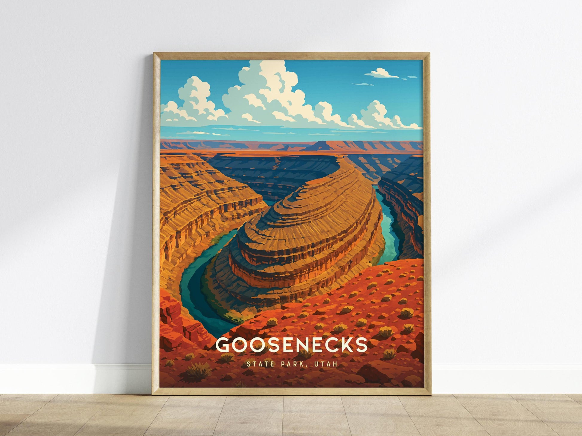 Goosenecks State Park Poster | Utah Desert Wall Art | Framed or Unframed
