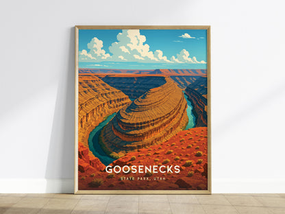 Goosenecks State Park Poster | Utah Desert Wall Art | Framed or Unframed