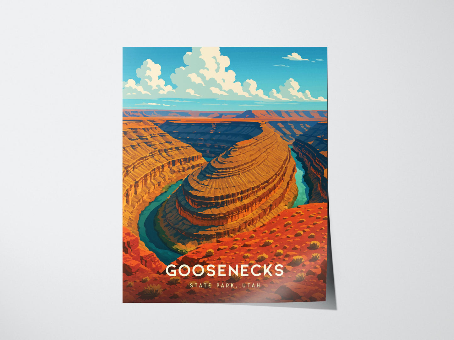 Goosenecks State Park Poster | Utah Desert Wall Art | Framed or Unframed