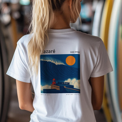 Nazaré Portugal Surf Shirt Vintage Style Pocket Tee