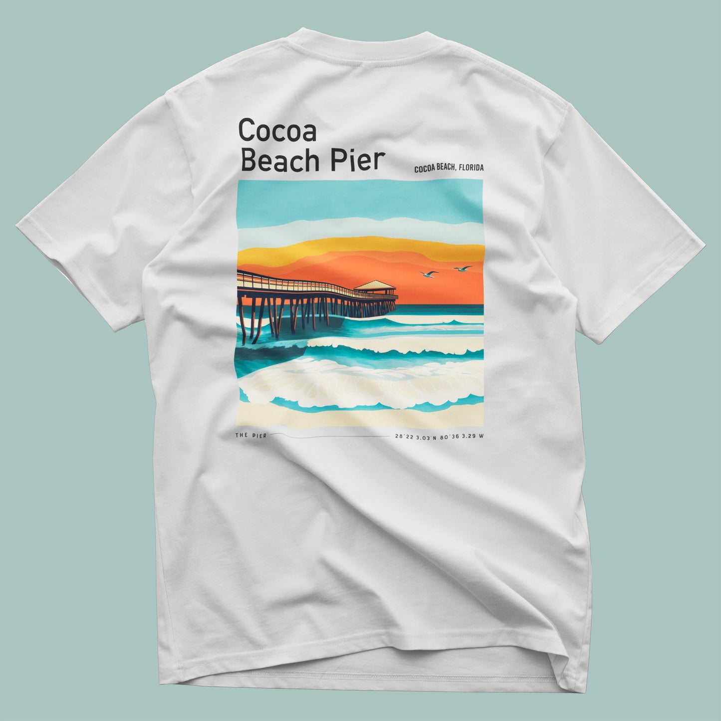 Cocoa Beach Pier Florida Surf Shirt Classic Pocket Tee