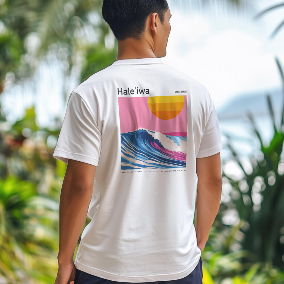 Haleiwa North Shore Oahu Hawaii Surf Shirt Pocket Tee