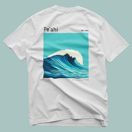 Peahi Jaws surf shirt pocket tee with minimalist big wave graphic
