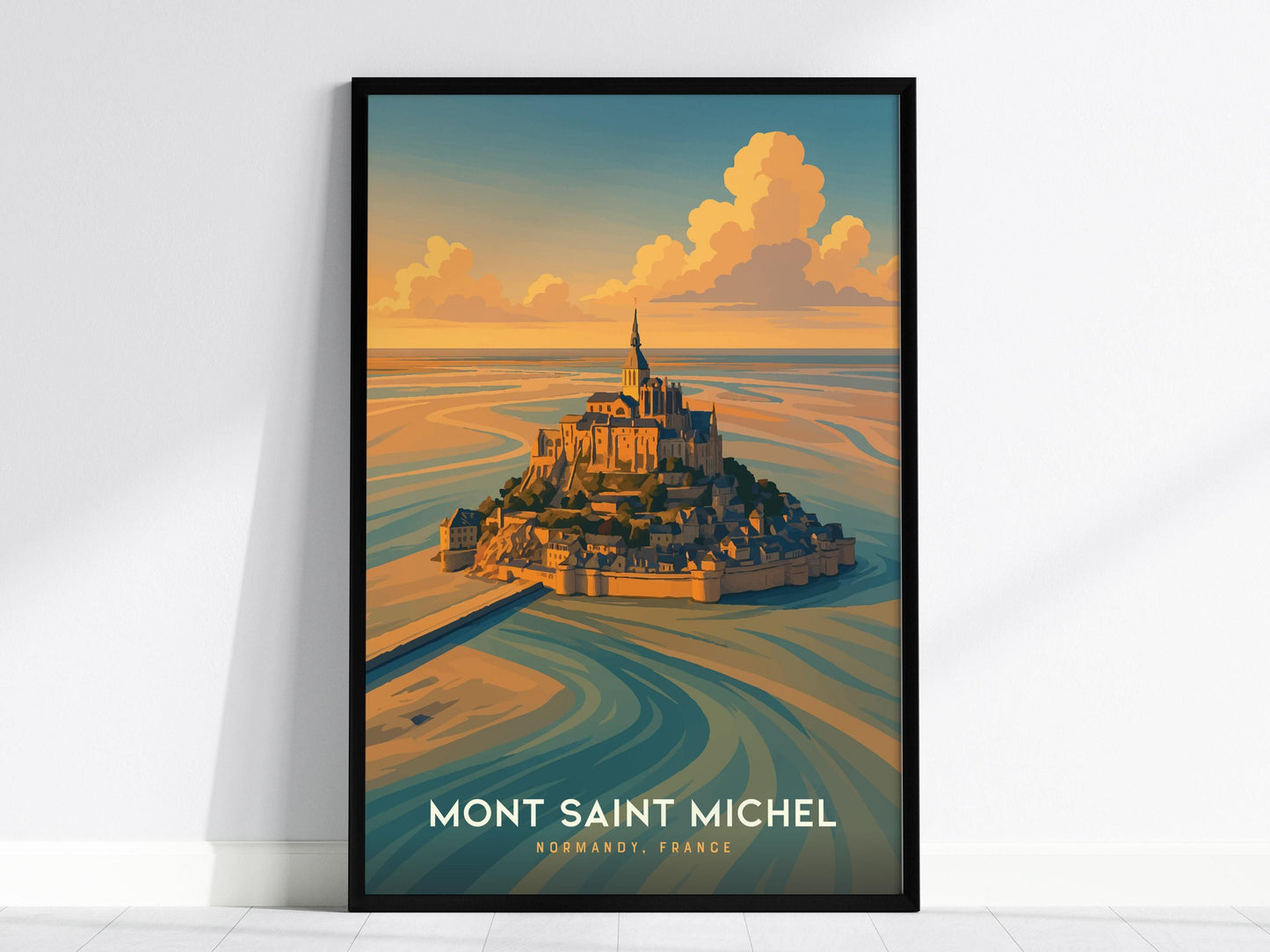 Mont Saint Michel Normandy France Framed Travel Print Wall Art