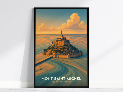Mont Saint Michel Normandy France Framed Travel Print Wall Art