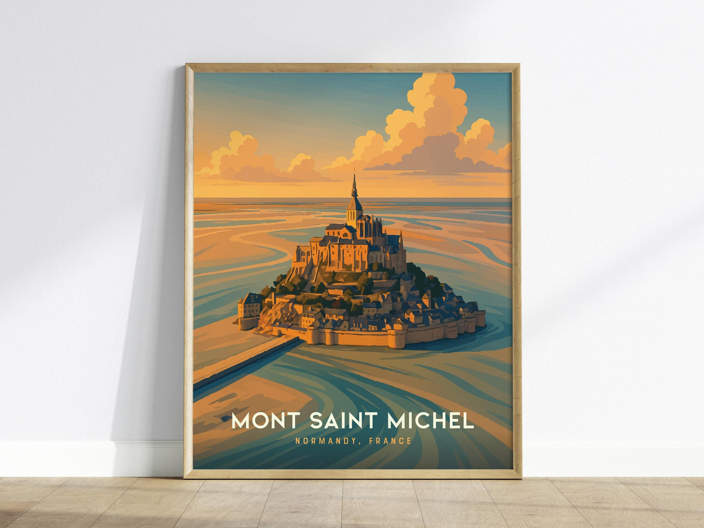 Mont Saint Michel Normandy France Framed Travel Print Wall Art