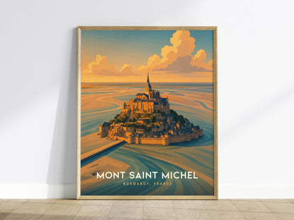 Mont Saint Michel Normandy France Framed Travel Print Wall Art