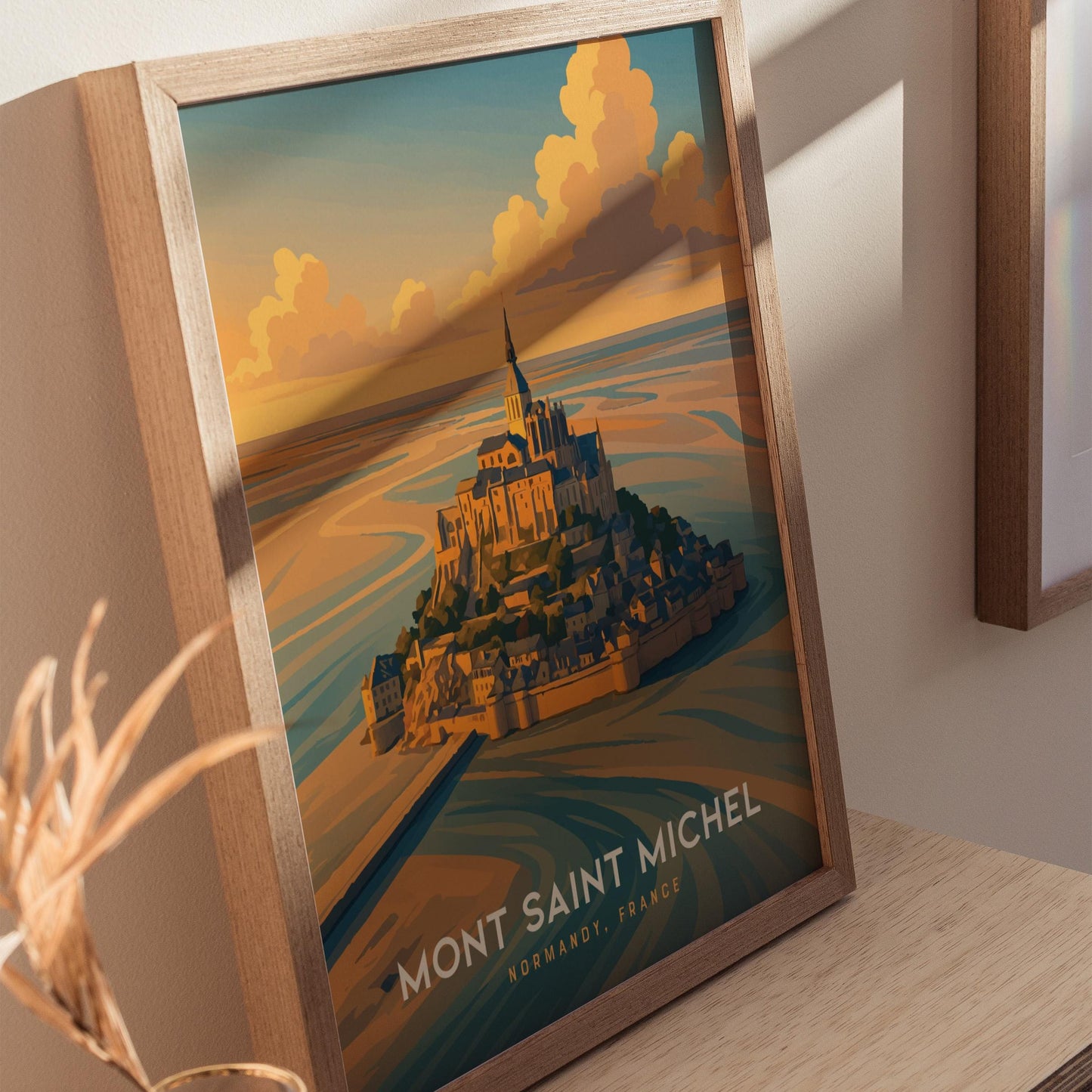 Mont Saint Michel Normandy France Framed Travel Print Wall Art