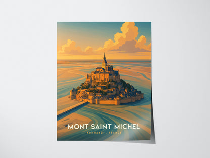 Mont Saint Michel Normandy France Framed Travel Print Wall Art