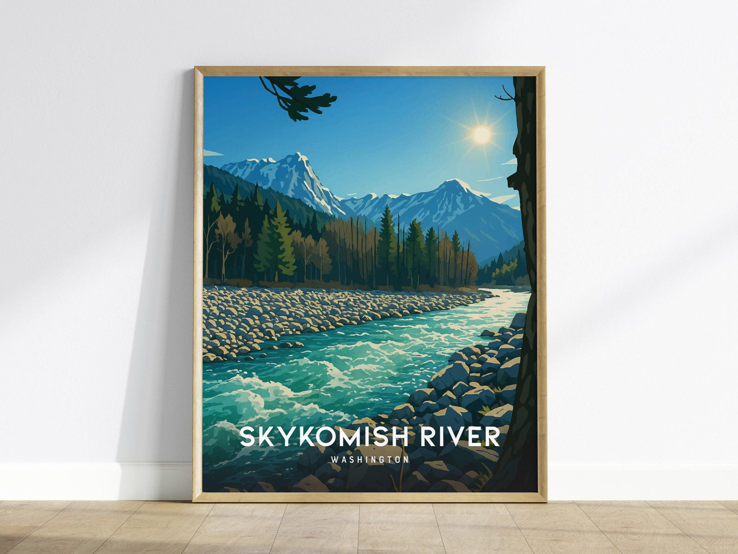 Skykomish River Poster | Washington Cascade Art | PNW Mountain Print