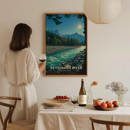 Skykomish River Poster | Washington Cascade Art | PNW Mountain Print