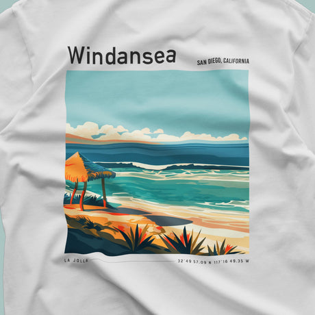 Windansea La Jolla surf shirt vintage pocket tee featuring California surf spot design in garment-dyed cotton