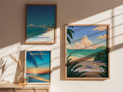 Playa Carrizalillo Oaxaca Beach Mexico Wall Art Framed Travel Print Wall Art
