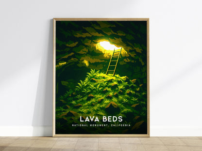 Lava Beds National Monument California Cave Framed Travel Print Wall Art