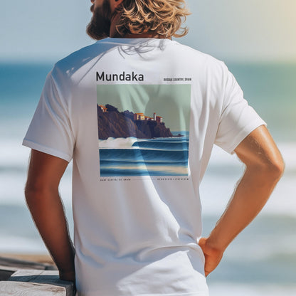 Mundaka Basque Country Spain Surf Shirt Vintage Pocket Tee