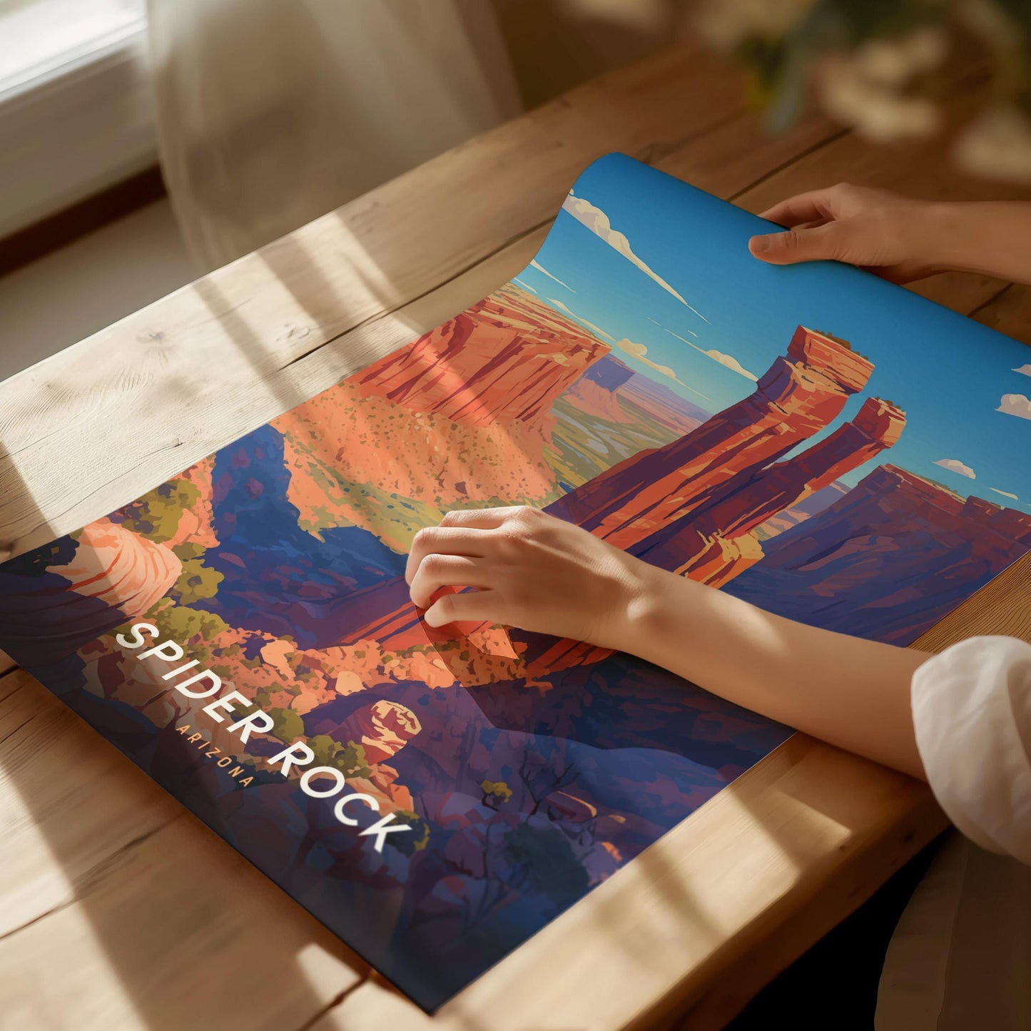 Spider Rock Arizona Modern Desert Nature Print Wall Art