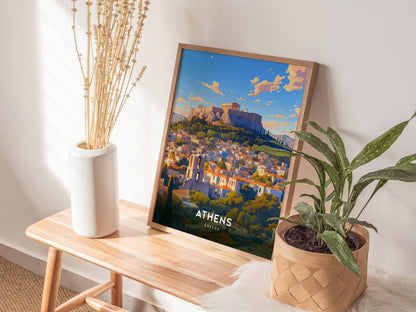 Athens Greece Acropolis & Parthenon Travel Print Wall Art
