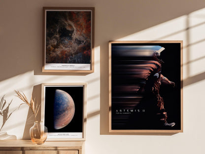 Artemis II Astronaut NASA Space Print Moon Mission Wall Art