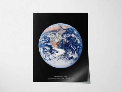 Blue Marble Earth Apollo 17 NASA Space Print Wall Art