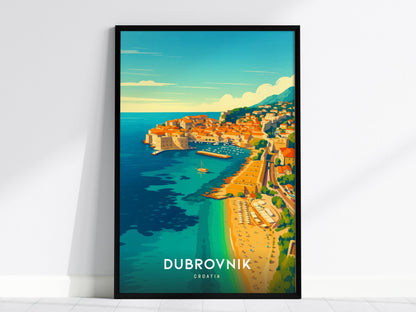 Dubrovnik Croatia Coastal Old Town Travel Print Wall Art
