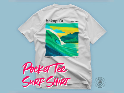 Makapu'u Surf Spot Windward Side East Oahu Hawaii Vintage Surf Shirt Pocket Tee