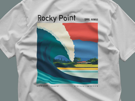Rocky Point North Shore surf shirt vintage pocket tee Oahu Hawaii surfing t-shirt beach apparel