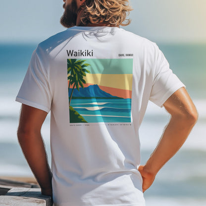 Waikiki South Shore Oahu Hawaii Vintage Surf Shirt Pocket Tee
