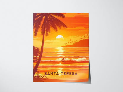 Santa Teresa Costa Rica Tropical Beach Sunset Surf Print Wall Art