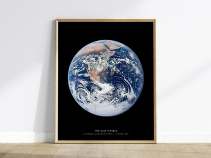 Blue Marble Earth Apollo 17 NASA Space Print Wall Art