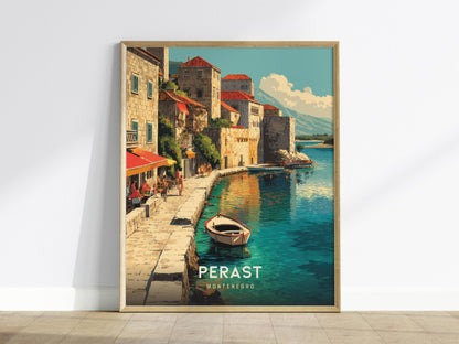 Perast Montenegro Coastal Europe Travel Print Seaside Home Wall Art