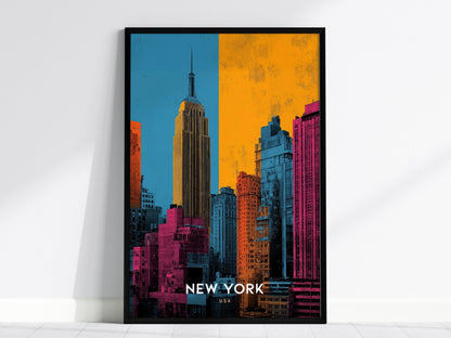 New York City Skyline Pop Art Empire State Building NYC Wall Art