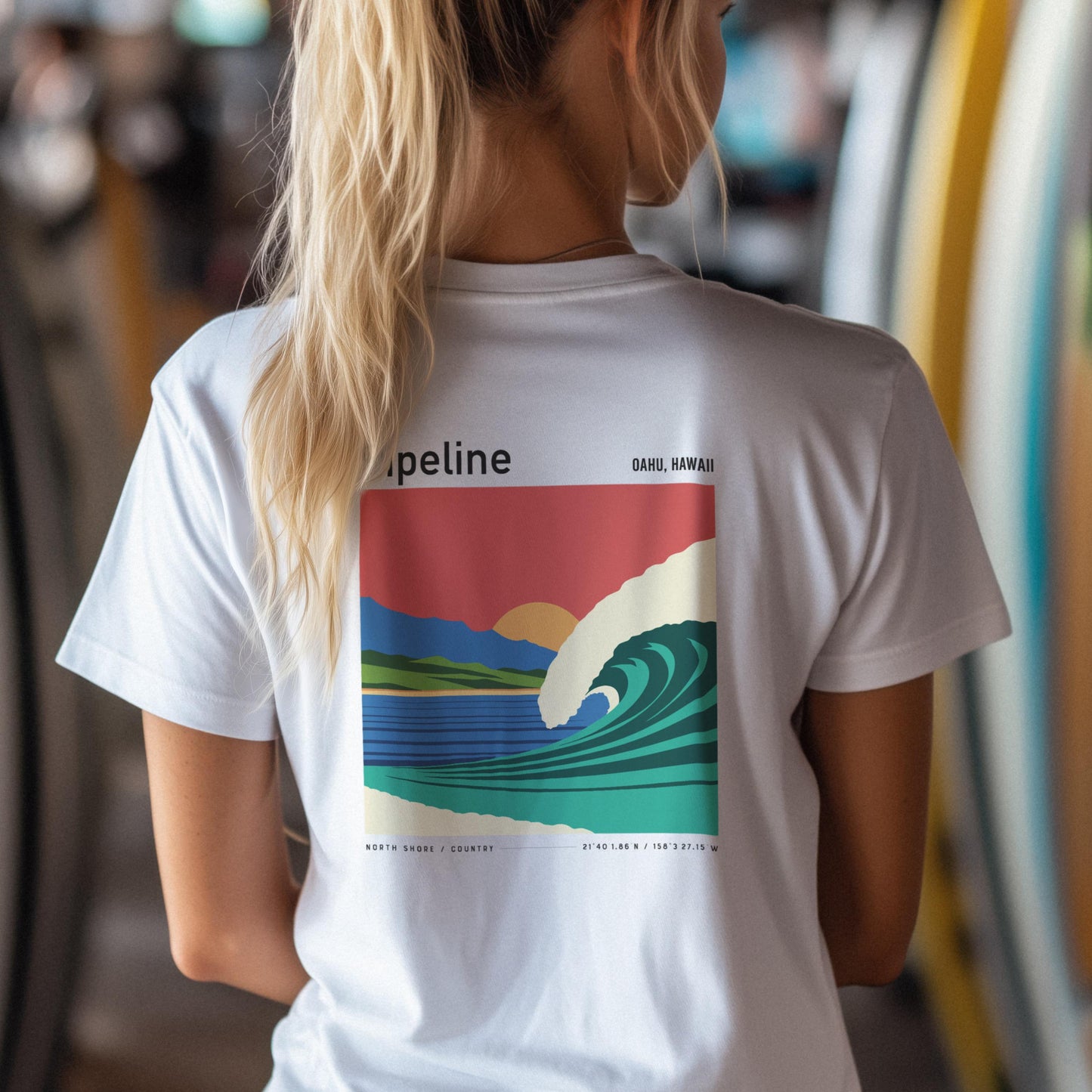 Pipeline North Shore Oahu Hawaii Vintage Surf Shirt Pocket Tee