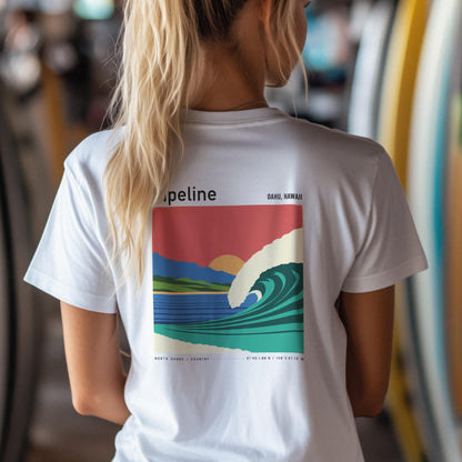 Pipeline North Shore Oahu Hawaii Vintage Surf Shirt Pocket Tee
