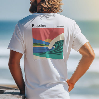 Pipeline North Shore Oahu Hawaii Vintage Surf Shirt Pocket Tee