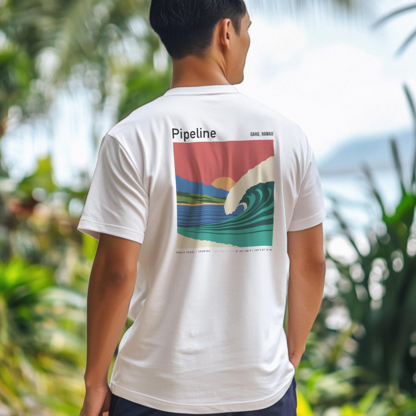 Pipeline North Shore Oahu Hawaii Vintage Surf Shirt Pocket Tee