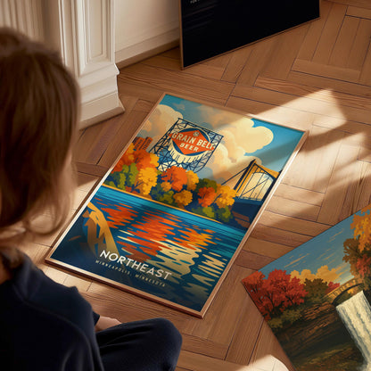 Modern Minneapolis gallery wall set featuring the Grain Belt Beer Sign poster as the focal piece