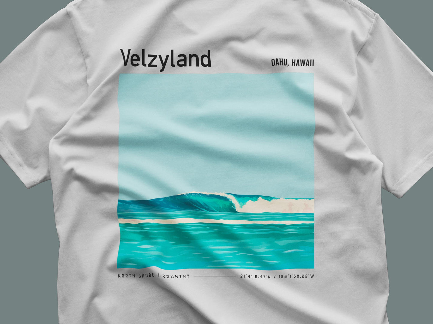 Velzyland North Shore Vintage Surf Shirt Pocket Tee Oahu Hawaii V-Land Surfer Classic T-Shirt Gift Surfing HI Beach Coastal Wear Apparel