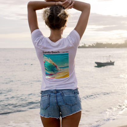 Sandy Beach Oahu Hawaii Vintage Surf Shirt Pocket Tee Classic Bodyboarder Surfer T-Shirt Gift Surfing South Shore HI Beach Wear Apparel