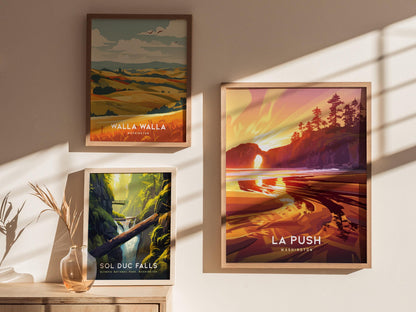 La Push Washington Sunset Beach Print Pacific Northwest Wall Art