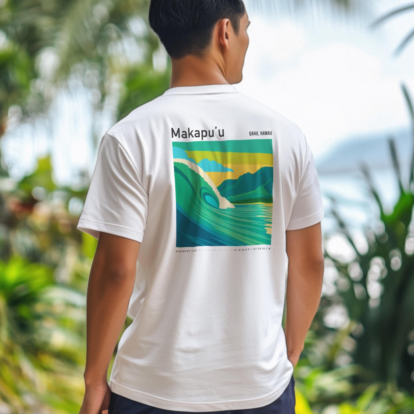 Makapu'u Surf Spot Windward Side East Oahu Hawaii Vintage Surf Shirt Pocket Tee