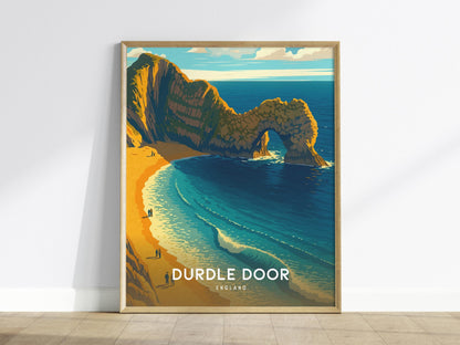 Durdle Door England Jurassic Coast Sea Arch Seascape Framed Unframed UK Travel Print Wall Art
