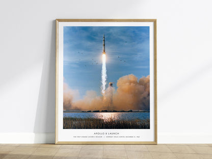 Apollo 8 Launch NASA Photo Saturn V Rocket Historic Mission Space Wall Art Print